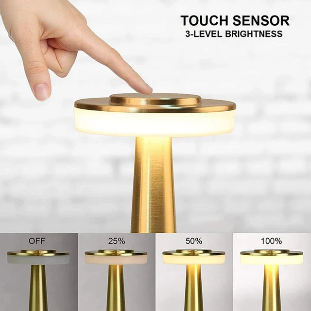 Lampada Da Tavolo a LED Touch Senza Fili Ricaricabile Per Casa Ristorante Bar 3