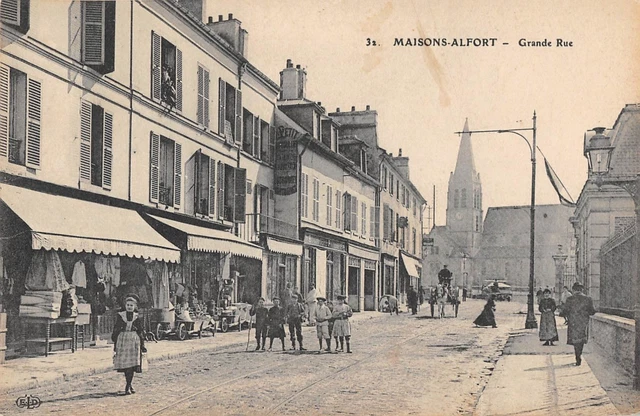 Cpa 94 Maisons Alfort Grande Rue