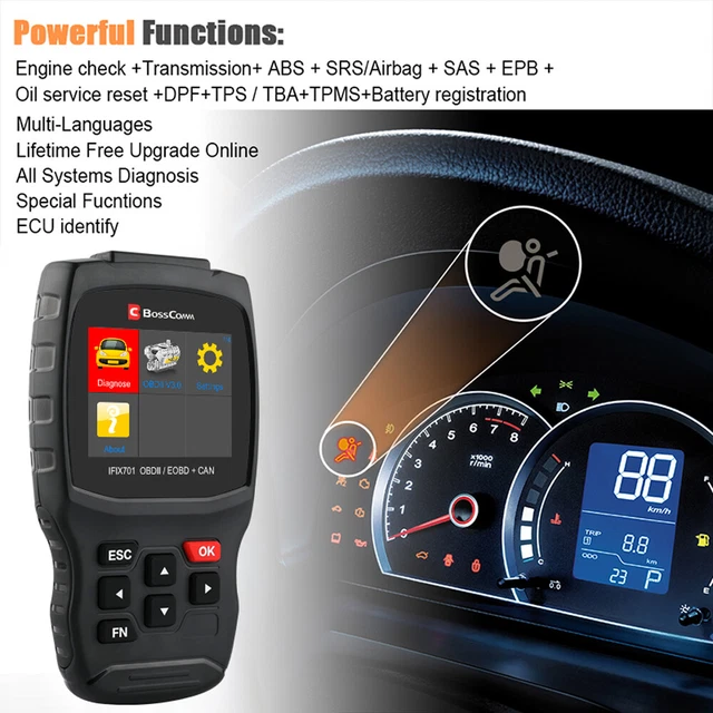 IFIX701 OBD2 Scanner  fit for Mercedes Benz Code Reader Diagnostic Tool ABS SRS