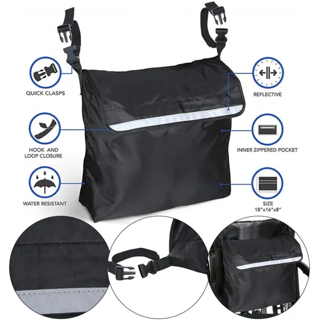 Adjustable Straps Wheelchair Storage Bag Versatile and Functional Organizer 2