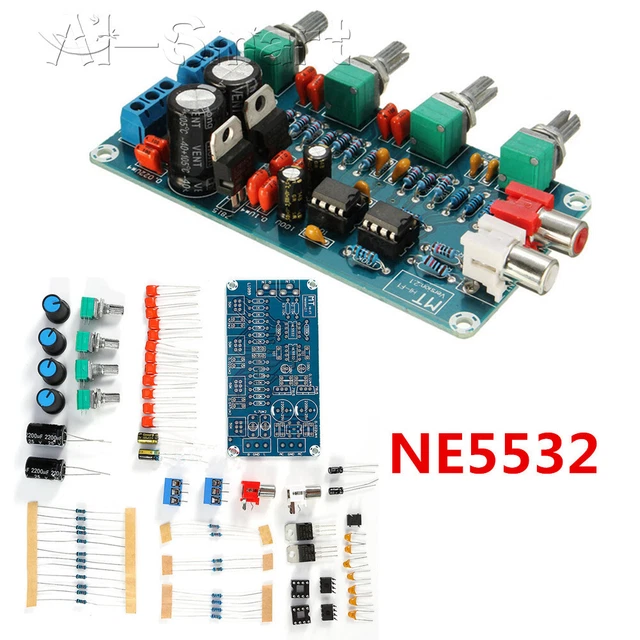 DIY KITS NE5532 HIFI OP-AMP Preamplifier Volume EQ Tone Amplifier ...