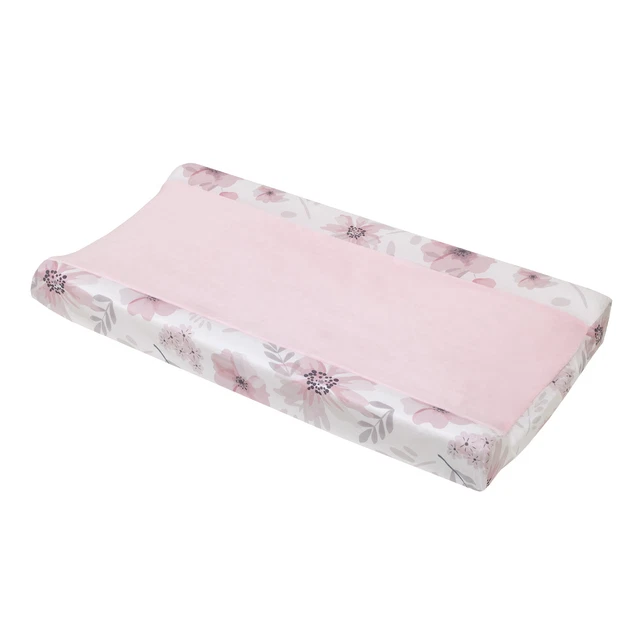 Little Love by NoJo Beautiful Blooms White and Pink Changing Pad Cover