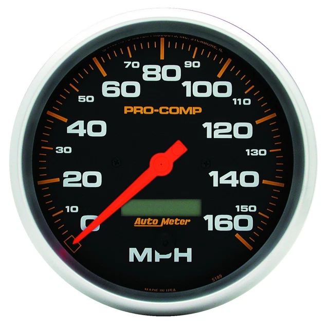 Autometer 5189 Pro-Comp Electric In-Dash Speedometer 5" 160 Mph