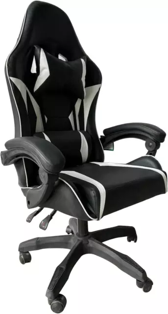 Sport Desk Chair Adjustable Office Gaming Racing Chair Lumbar and Head Pillow Ch