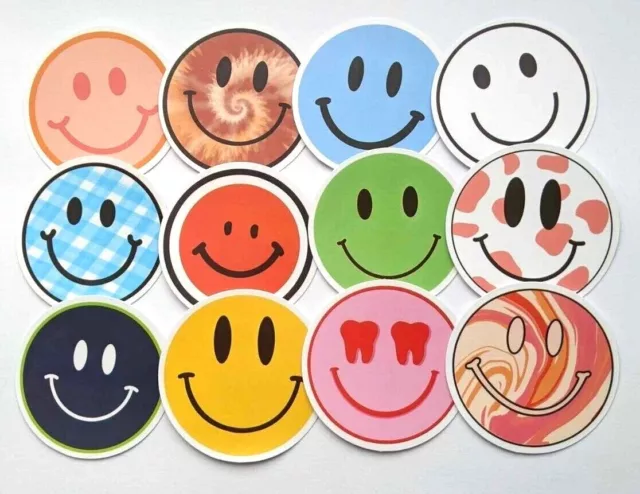 Smiley Face Stickers 20/50 Waterproof Vinyl Stickers For Water Bottles Scooters