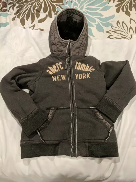 Abercrombie & Fitch Adirondack Jacket YOUTH Size XL Faux Fur Lining Kids hooded