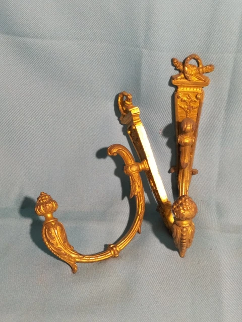3 Embrasses Rideaux Anciennes Laiton Doré Style Louis XVI - 13x17 Cm