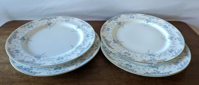 W. Dalton Imperial China Seville Pattern Lot of 4 Dinner Plates 10.25" Gold Trim