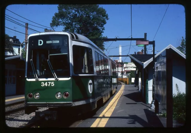Trolley Slide - Boston MBTA #3475 LRV Train Car 1979 Brookline Village Streetcar