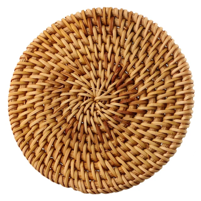 1PCS 10CM Runde Rattan Isolierungs Untersetzer Handgefertigte Küchenhelfer