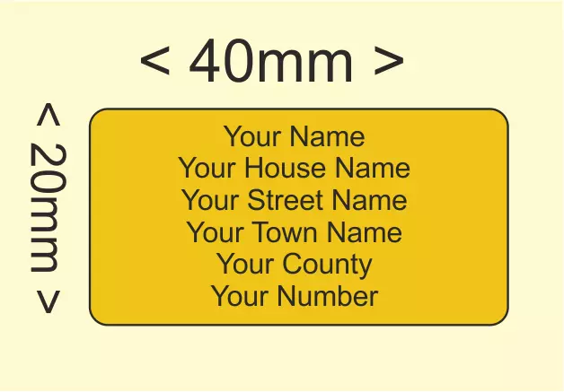 40 x 20mm Gold custom printed personalized address labels / stickers