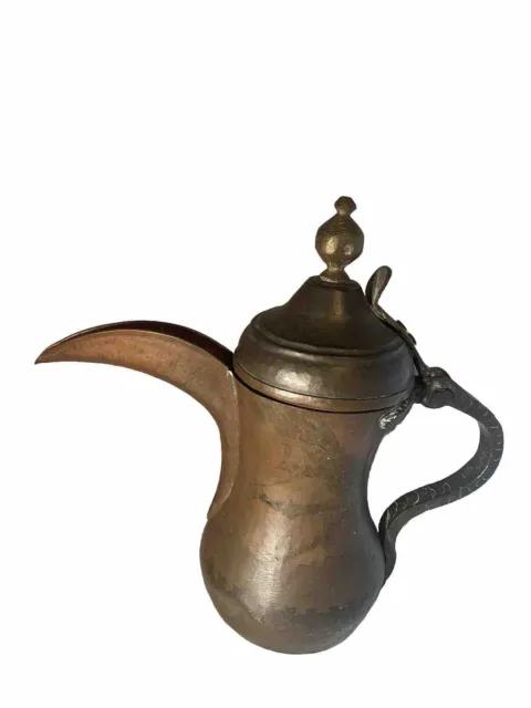 Antique RARE Iraqi Small Bedouin Arabic Dallah Brass Copper Coffee Pot دلة بغداد