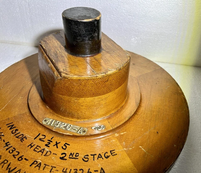 Antique Vintage Wood Mold Foundry Pattern Industrial Machinery Cylinder Head 