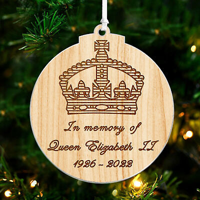 Queen Elizabeth II Christmas Bauble 2022 The Queen Memorial Adorno Árbol Decoración