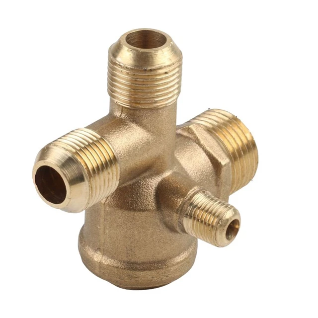 Clapet Anti-retour à 3 Voies Pour Compresseur D’air – En Laiton, Filetage Mâle 10x16x20 – Remplacement Haute Performance
