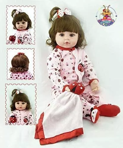 55CM Reborn Baby Puppe Lebensecht Weich Silikon Vinyl Mädchen Toddler Geschenk