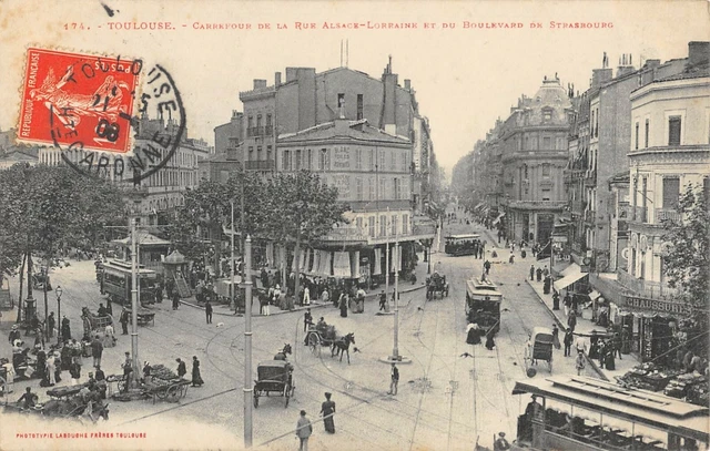 CPA 31 TOULOUSE CARREFOUR DE LA RUE ALSACE LORRAINE ET DU Bd DE STRASBOURG