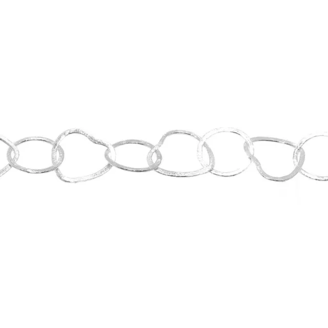 925 Sterling Silver Unfinished Hammered Cable Chain 1mm 1.1mm 1.2mm 1.4mm  1.6mm