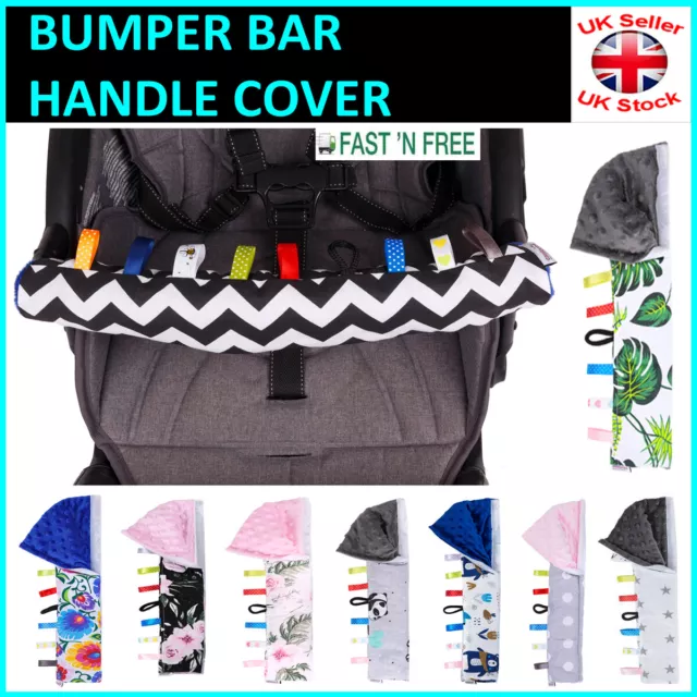 BUMPER HANDLE BAR COVER Baby Pram Pushchair Stroller Buggy Cover Plush Two Sided