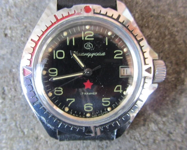 VOSTOK Komandirskie 2431/650546 - Orologio Meccanico Russo, Cassa Acciaio, Impermeabile 200m, 24 Ore