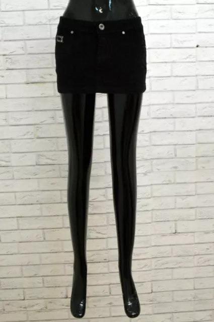 Gonna Donna Silvian Heach Taglia 38 Cotone Elastico Nera Minigonna Skirt Corta