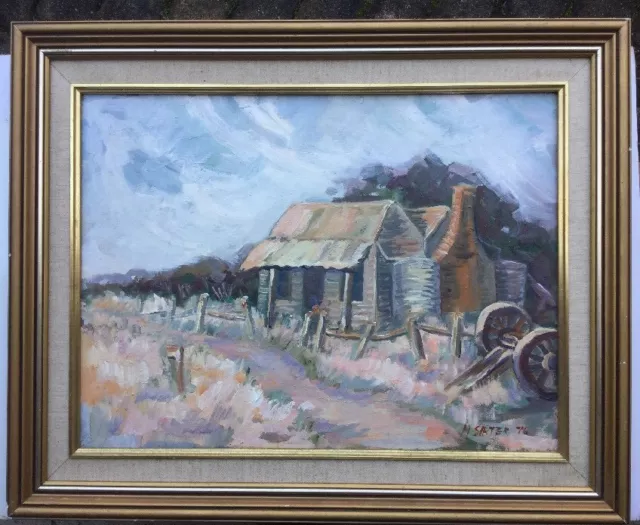 Maggie Slater 76 Old Shack Framed Oil Painting