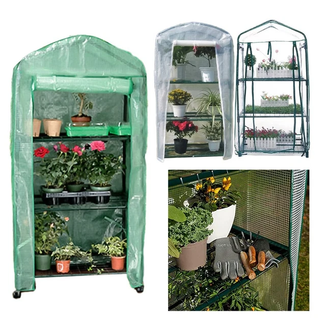 Housse De Remplacement Pour Serre 2 à 5 Niveaux - PVC Transparent, Fermeture Zip, Anti-UV Et Imperméable - 8
