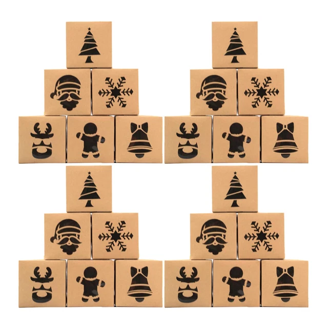 24 cajas de galletas Navidad cajas de almacenamiento pasteles cajas de embalaje (sor
