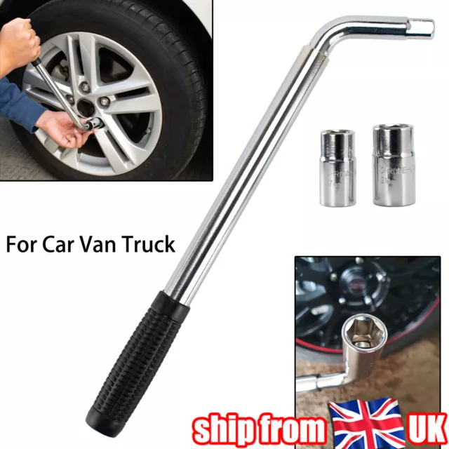 UK Extendable Wheel Brace Wrench Telescopic Auto Socket Tyre Nut 17 19 21 23mm