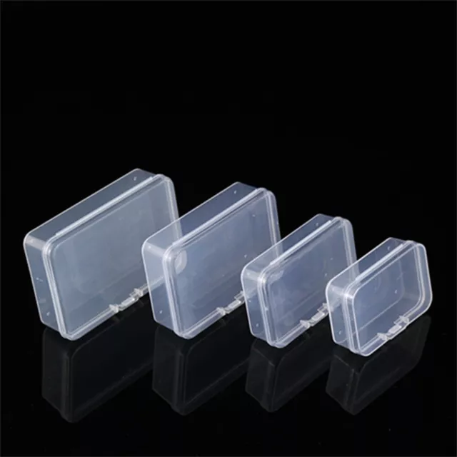 Mini Clear Plastic Small Box Hook Jewelry Earplugs Container Storage