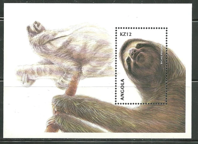 Angola 1132 Mnh Souvenir Sheet Sloth Scv 6.50