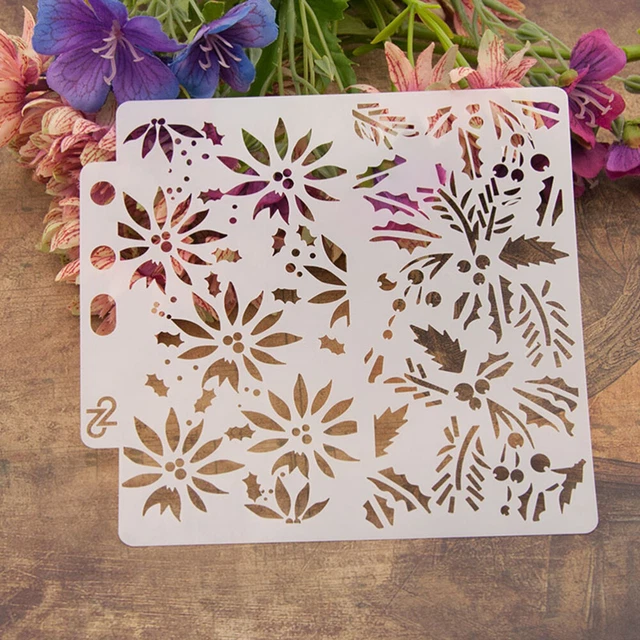 18 Stencil Fiori Selvatici Per Pittura: Foglie E Motivi Botanici Riutilizzabili Per Decorare Legno, Tessuti E Pareti