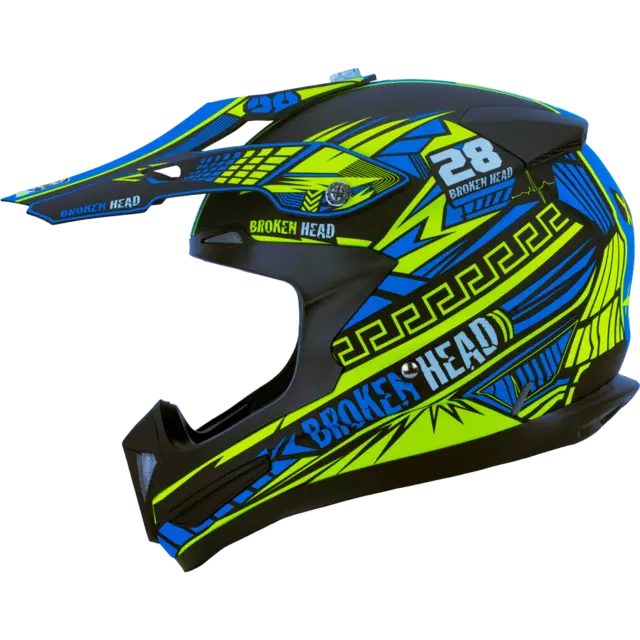 Broken Head Division MX - Casco de Motocross - Supermoto-Helm David Bost Réplica