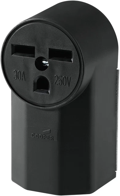 Eaton WD1232 30-Amp 2-Pole 3-Wire 240-Volt Surface Mount Power Receptacle, Black