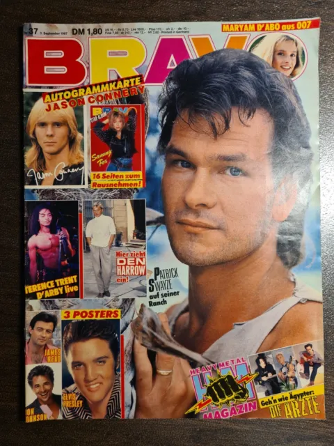 BRAVO 37/1987 Heft Komplett - Patrick Swayze, Madonna, Michael Jackson - Top!
