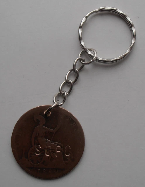 Sheffield Utd Fc Schlüsselring 1889 Penny Gestempelt Mit Sufc. Jahr Club Gegründet