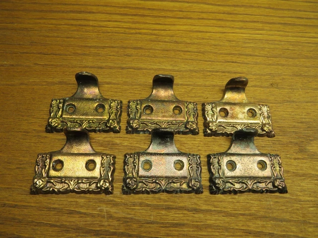 6 Brass ? Bronze  Eastlake ? " Elizabeth " Window Sash Lifts,Pulls,