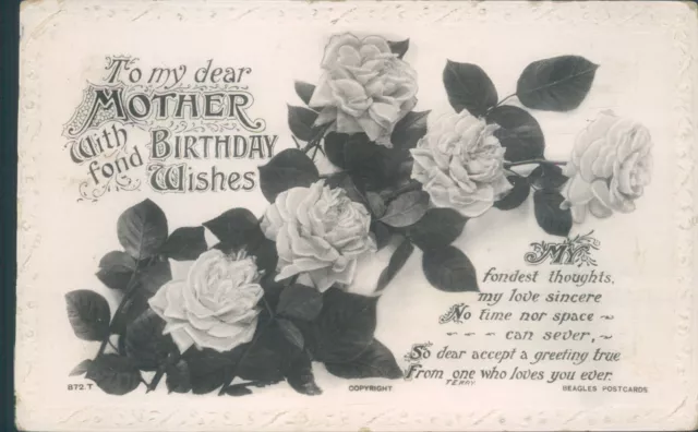 Real photo birthday mother message floral beagle