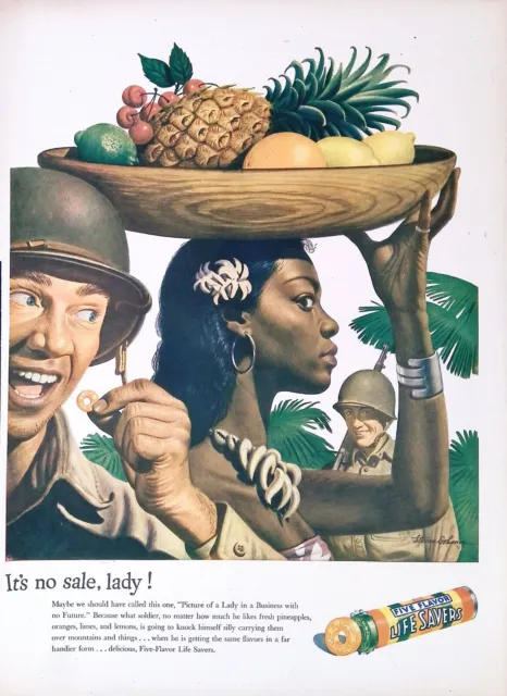 2 Vintage Print Ads 1944 Life Savers Five Flavor Rainbow Soldier Stevan Dohanos