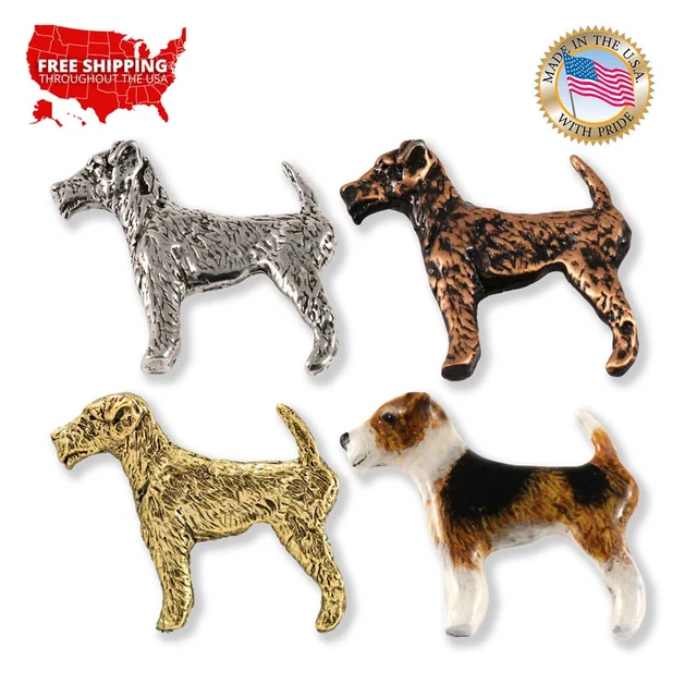 Pin o imán de solapa Creative Pewter Designs alambre Fox Terrier perro, D484F