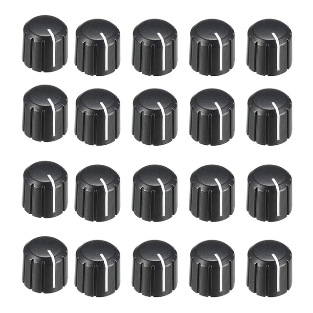 20Pcs 15X13.5mm Plastic Potentiometer Knob for 6mm Diameter D Type S A2S1