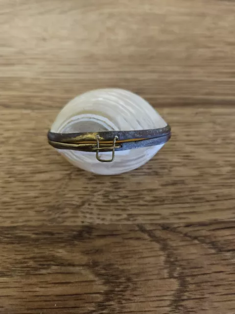 Unique Antique Mother of Pearl Small Petit Trinket Jewellery Pill Box