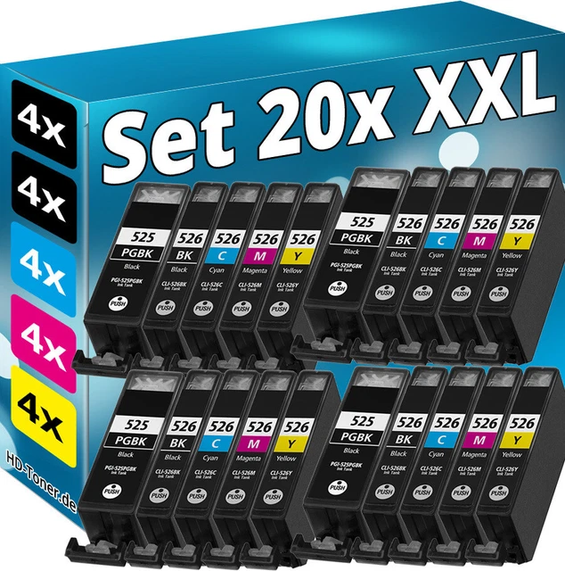 Lot De 4 Cartouches D’encre Noire CLI – Compatible Canon PIXMA