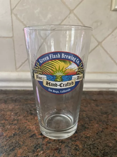 Green Flash BREWING COMPANY Pint Glass San Diego California Brewery Craft Beer