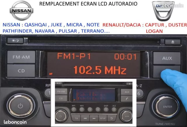 ECRAN LCD AUTO RADIO POUR NISSAN Juke, Micra, Navara, Note, NV200, Qashqai