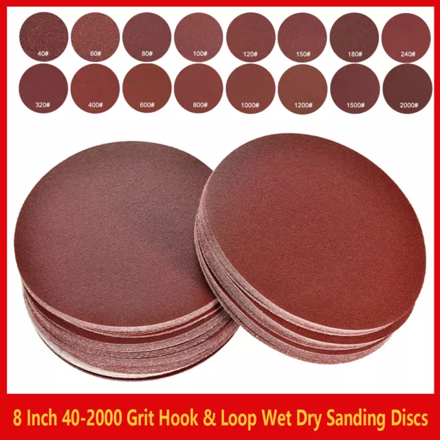 8 Inch Sanding Discs 40-2000 Grit Round Sand Paper Sheet Hook and Loop SandPaper