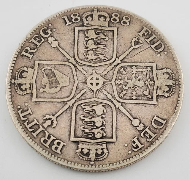 1888 Great Britain Double Florin World Silver Coin