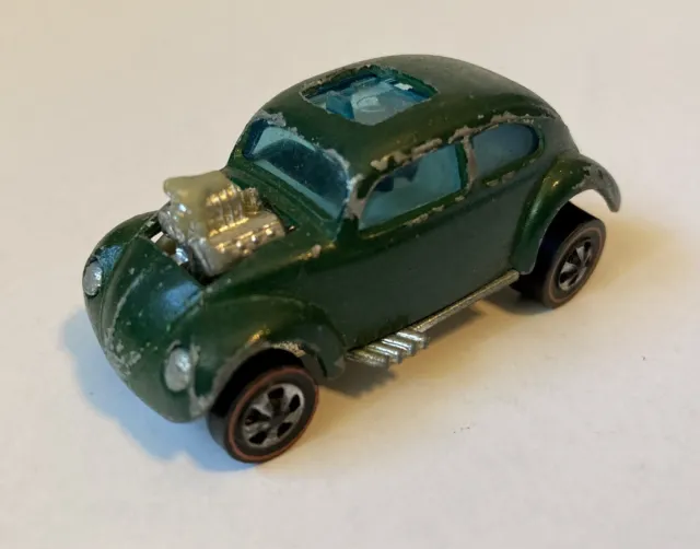 Vintage Custom 1967 US VW Bug Beetle Green Hot Wheels Redline