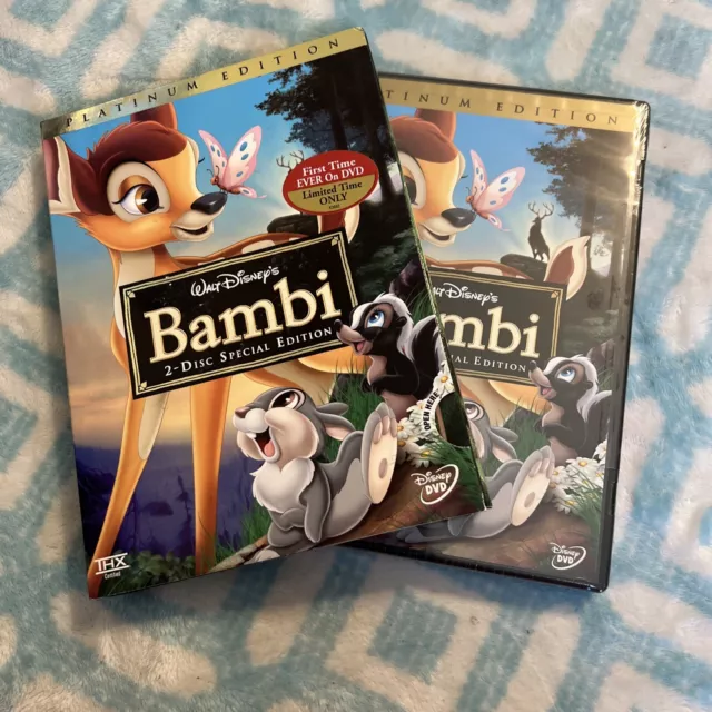 NEW** Walt Disney Bambi DVD 2 Disc Set Platinum Edition W/ Slip Cover. AUTHENTIC