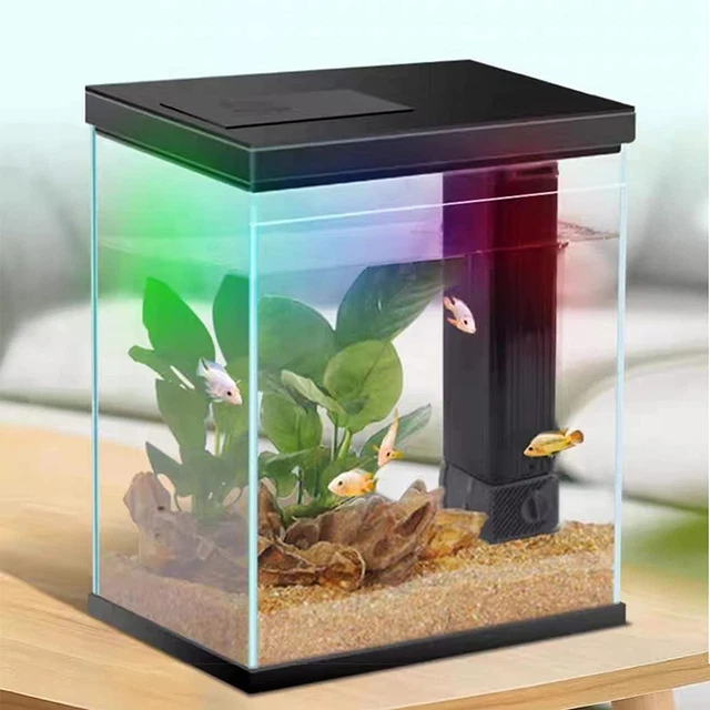 Betta Fish Tank,2.3 Gallon Glass Aquarium Starter Kit, Small Fish Tank with Filt